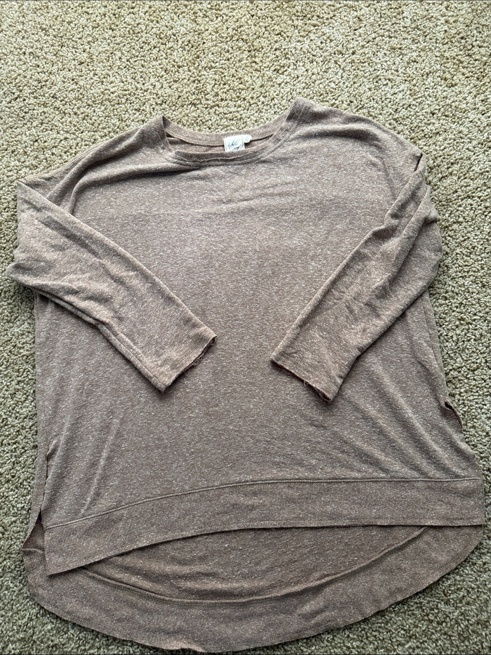 White Crow Taupe Heathered Long-Sleeve Tunic